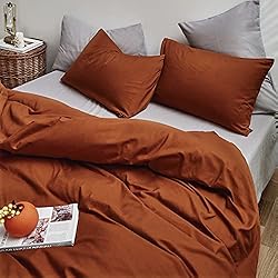 Houseri Burnt Orange Comforter Set Queen Rust