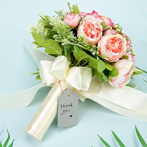 SallyFashion Colored Gift Tags, 100 PCS Paper Tags Hanging Blue Tags with String for DIY Arts Crafts Wedding Birthday Holiday