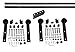 TMS TSQ04-ORB(2SET)+Conn-ORB Country Style Barn Wood Steel Double Sliding Door Hardware Set, 12', Dark Coffee