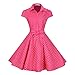 BI.TENCON Women's Retro Vintage 1950s Style Cap Sleeve Swing Party Dress