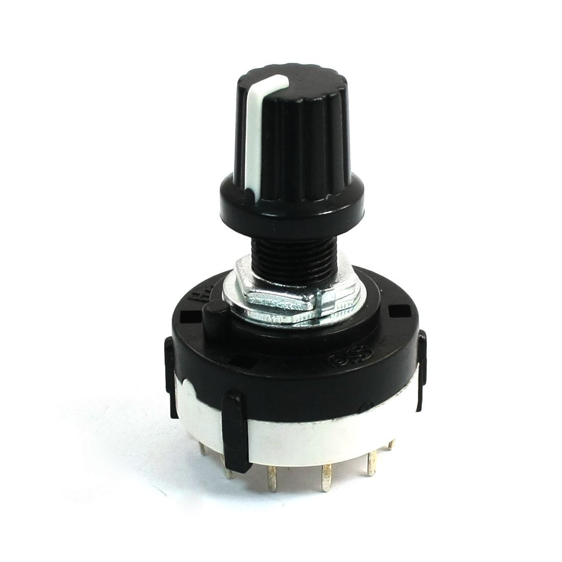 Sourcingmap 4P3T Single Deck Rotary Switch Band Selector 4Pole 3 Position W Blakc Thin Knob