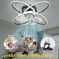 WWahuayuan Modern Ceiling Fan with Lights Remote