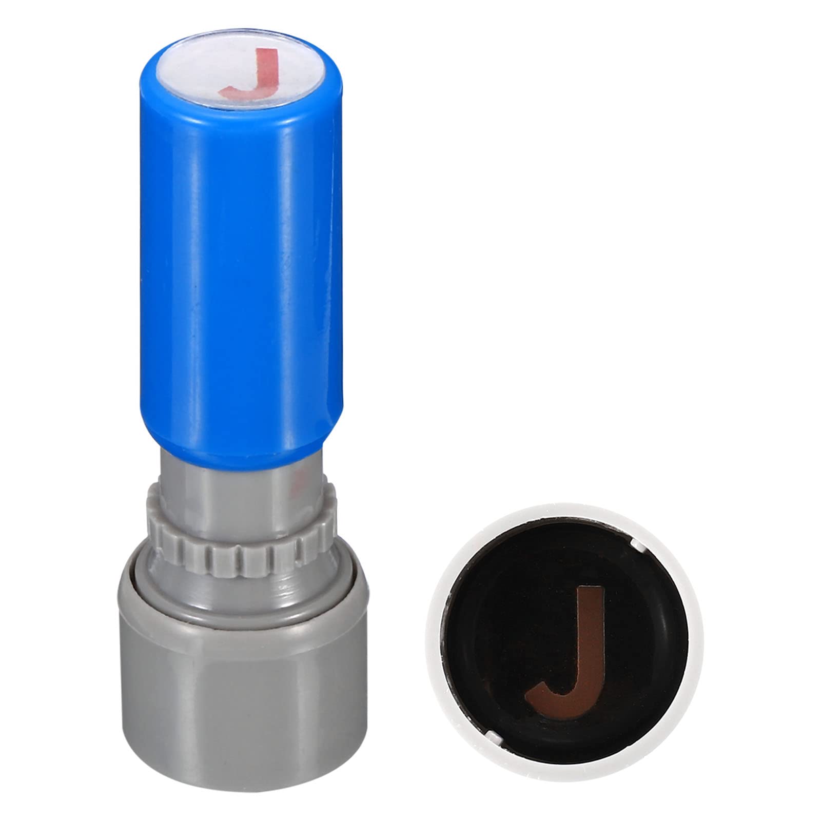 PATIKIL Letter Stamps Self Inking, Character J 7mm Alphabet Teacher Stamp Initial Stamp Mini Ink Stamp for Class Notebook Scrapbooking DIY Craft, Blue Shell