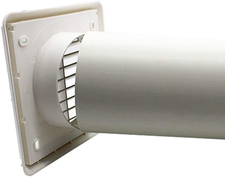 Kair White Louvred Grille 155mm External Dimension Wall Ducting Air Vent with Round 100mm - 4 inch Rear Spigot - Image 3