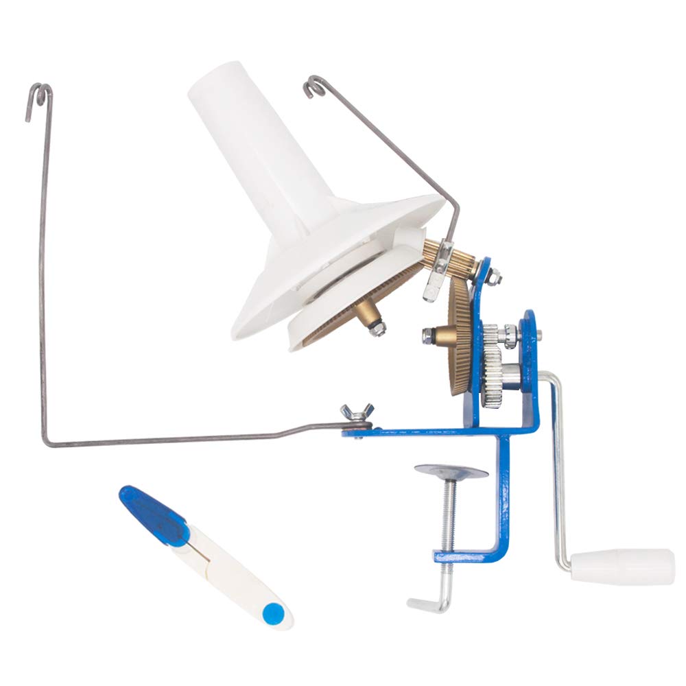High Speed LAMXD Needlecraft Large Jumbo Metal Yarn/Wool/String/Fiber Ball Winder Hand Operated,10-Ounce,with Thread Cutter Scissors…