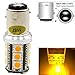 2-Pack 1157 BAY15D 7528 2057 2357 P21/5W Extremely Bright Amber/Yellow LED Light 12V-24V DC,5050 18 SMD Car Replacement For Parking Turn Signal Light Lamps Tail BackUp Bulbs