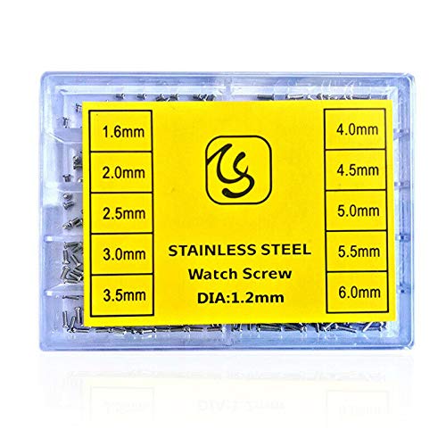 BE-TOOL Mini Screws Set 1.6-6MM Watch Screw Stainless Steel Micro Tiny Glasses Screws Set for Watch Eyeglass Spectacles (500PCS)