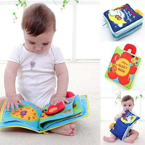 YOOMUN 2PCS Soft Cloth Baby Books --Non-toxic, Colorful, Squeak and Rattle, Handmade Educational Toys for Baby,YOOMUN Activity Soft Baby Book, Handmade Educational Baby Toys for 0-3 Years