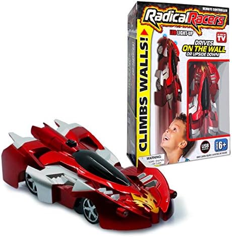 Radical Racers Wall-Climbing Car, Remote-Controlled with 360 Degrees Turn Functionality for Multi Directional Play As Seen On TV (Red)