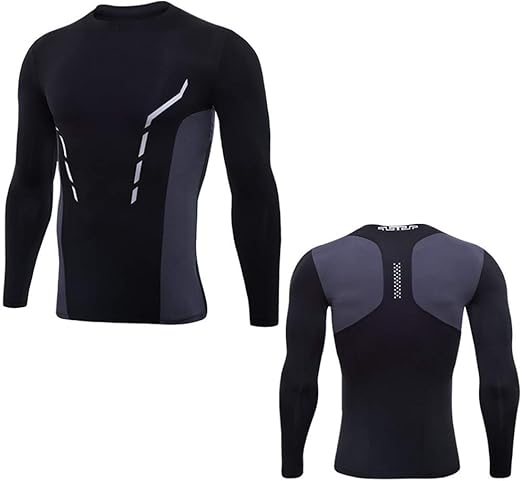 DRHYSFSA Camiseta Fitness Hombre Camiseta de Manga Larga ...