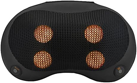 Easefollow ESF-306B Shiatsu Massage Pillow with Heat, Double Swing Walk Independently Massage head and 3D Asynchronous Kneading Massager for Back Leg,Suitable for Car, Home and Travel Use (Black)