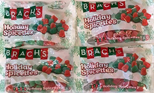 4 Bags Christmas Holiday Spicettes Cinnamon and Wintergreen Jelly Drops Red and Green Gumdrops