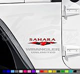 Jeep Wrangler Sahara 2 Color Vinyl Fender Decals 1 Pair