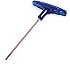 uxcell Blue Plastic Handle T Shape 3mm Dia Hex Spanner Key Wrench Copper Tone