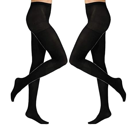 Unbekannt 2 oder 4 Stück Thermo Strumpfhosen schwarz, Komfortzwickel, extra warm, blickdicht 38/40 bis 46/48