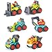HOMOF Baby Kids Car Toys, Early Educational Pocket Construction Vehicles Trucks Toy Sets -Bulldozer,Cement Mixer,Dumper,Forklift,Excavator and Road Roller for InfantToddlers 1,2,3 Years Old-6P