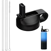 Lid Replacement Compatible with Hydro Cell Wide Mouth Bottle 64 oz, 40 oz, 32 oz, 24 oz, 18 oz, 14 oz,with 2 straws and 1 straw brush