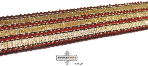 Free Shipping Sari Border Thread Work Craft Fabric Appreal Indian Lace Ribbon Sewing Trim 1 Yard