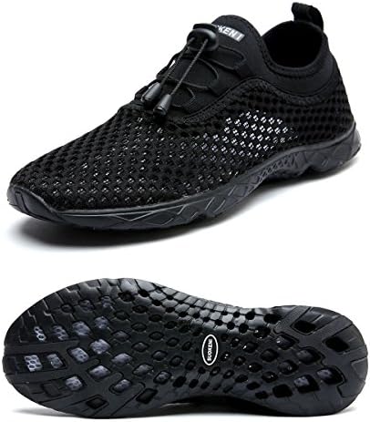 HongYao Men's Water Shoes With Net Surface Quality Breathable Athletic Sport Lightweight For Walking,Black,48 EU,14 D(M) US