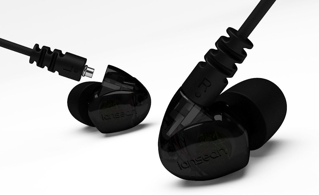 iansean Museti In-ear Monitor Noise-cancelling Detachable Cables Earbuds (Black)