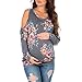 Mother Bee Women's Cold Shoulder Maternity Tunic Top by Rags and Couture ,Indigo,Medium