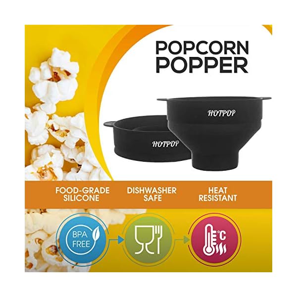 The Original Hotpop Microwave Popcorn Popper, Silicone Popcorn Maker