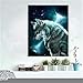 TianMaiGeLun New DIY 5D Diamond Painting Kits Diamond Embroidery Art Painting Pasted Paint by Number Kits Stitch Craft Kit Home Decor Wall Sticker - Moon Wolf, 25x35cm