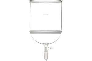 Deschem 24/40 Glass Buchner Filtering Funnel with Fine Frit Vacuum Serrated Tubulation Lab Borosilicate Glassware (3000ml, 6# Coarse)