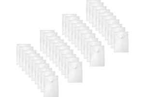 YESSART 7x9 Clear Plastic Envelopes Hook Loop Closure Receipt Stickers Storage Holder 40 Pack