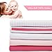5-Pack Burp Cloths Girls, Large 21×10 Inch Thick Triple Layer Burp Cloth for Baby Girls, 100% Organic Cotton Ultra Soft and Absorbent Burp Rags for Newborn | Baby Shower/Registry Gift Set by Upsimples