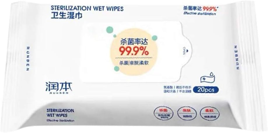 KZIOOM Wipes, 20 Count (Pack of 1) Antibacterial Wet Wipe Tissue Clean Hand Health Care Wipes Kleenex Wet Wipes