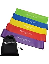 Bandas de Resistencia por SmarterLife   5 bandas de ejercicio extra anchos para mayor comodidad   sin látex, banda con material sin abrochar  la mejor banda de resistencia para ejercicio, entrenamiento de resistencia, la terapia física
