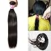 BuLaDou 10A Brazilian Straight Hair Weave Bundles 14 16 18inch Sew in Hair Extensions 100% Unprocessed Remy Human Hair Weft Pack of 3 Natural Color