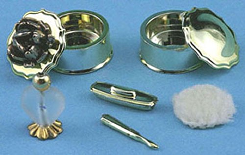 Dollhouse Miniature Chrysnbon Lady's Boudoir Set - Gold