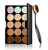 CoKate 15 Colors Pro Contour Face Cream Makeup Cosmetic Concealer Palette+ Curve Foundation Brush