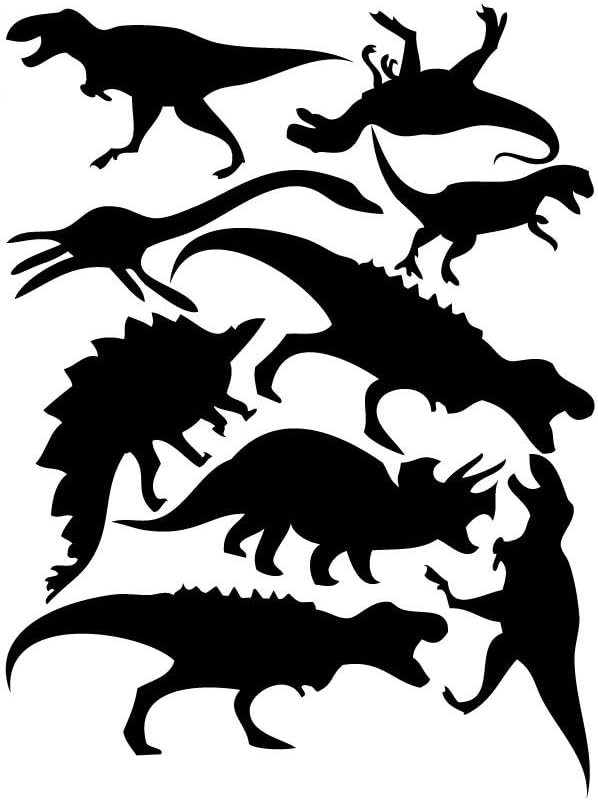 DIY Small Assorted Dinosaurs Wall Sticker Decal - Black