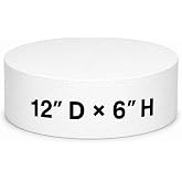 Crafts Central 6-Inch Thick Round Foam Cake Dummy &ndash; Polystyrene Styrofoam Cake Form for Decorating, Wedding &amp; Birthday Displays, Crafting, Modeling, and Art Projects &ndash; 1 Piece (12" D x 6" H)