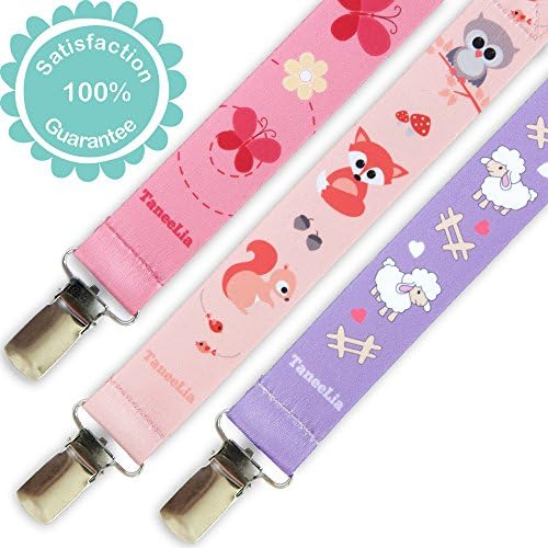 TaneeLia Pacifier Clip - Universal Binky Soothie Holder Clips For All Types of Pacifiers Soothers and Teething Toys