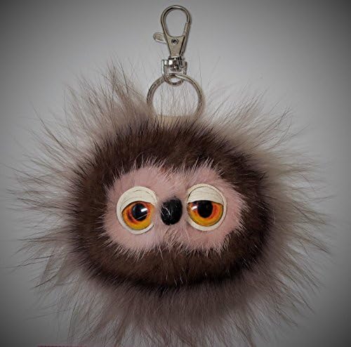 Real fur bag charm, natural fur owl key chain, fluffy owl key chain. Charm hanger, Purse charm, Key charm, Car accessories, Fur pom pom