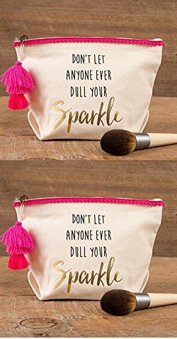 Natural Life Set of Two "Don't Dull Your Sparkle" Canvas Pouch