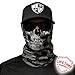 SA Company Face Shield Protect Wind, Dirt and Bugs. Keep Warm. Worn as a Balaclava, Neck Gaiter, Head Band, Doo RAG For Hunting, Fishing Running, Boating Cycling and Salt Lovers. - Gray Camo Skull
