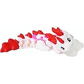 UXBSTM Cute 3D Printed Dragon, 6" Articulated 3D Printed Fidget Toy, Cute 3D Printed Animals Desk Decor for Christmas Birthday Gifts​