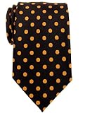 Retreez Classic Polka Dots Woven Microfiber Men's Tie - Black with Gold Dots