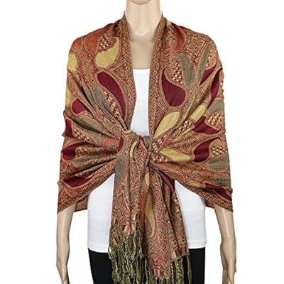 Achillea Soft Silky Multi Color Paisley Pashmina Double Layered Shawl Wrap Scarf Achillea Soft Silky Multi Color Paisley Pashmina Double Layered Shawl Wrap Scarf