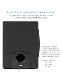 Cyber acústica CA Powered sistema de altavoces, Negro