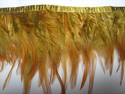 Tan Gold Hackle feather fringe 1 metre