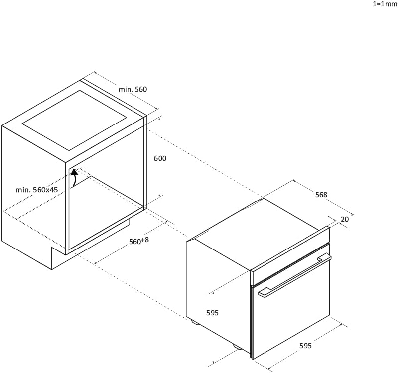Assar 600 CA6 N3T1HTW Forno Multifunções, 78L, Receitas através da app hOn, 1 Tabuleiro e 1 Rack, Limpeza Hidrolítica, Convecção + Ventoinha, 9 Funções, UX Pronta, Branco