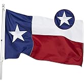 Homissor Texas Flag 2x3 Feet - Embroidered Star Sewn Stripes Outdoor Heavy Duty 210D Oxford Nylon Flags Vivid Color - Canvas Header Brass Grommets and 4 Stitch Hemming USA Flag