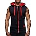 Men's Workout Sleeveless Zip-up Hoodie Gillet Sweatshirt Jacket