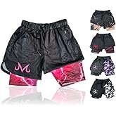 CROWN Anime Shorts - Breathable Stretch Compression Gym Short with Pockets and Towel Holder